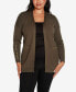 ფოტო #1 პროდუქტის Black Label Plus Size Embellished Open-Front Cardigan Sweater