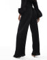 Фото #6 товара In The Style plisse wide leg trouser co-ord in black