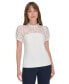 ფოტო #1 პროდუქტის Women's Crewneck Puff-Sleeve Top