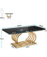 Фото #1 товара Tribe signs 63" Modern Office Desk, Executive Desk, Large Computer Desk Home Office Desk with Gold Metal Frame