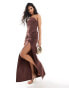 Фото #1 товара ASOS DESIGN premium corset maxi dress with full drape detail skirt in plum