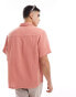 Фото #4 товара ASOS DESIGN short sleeve relaxed revere collar shirt in clay pink