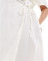 Фото #4 товара ONLY Curve wrap linen mix mini dress in cream