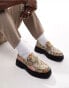 ASOS DESIGN chunky loafers in all over floral jacquard