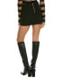 Balmain Short Low-Rise Belted Wool Mini Skirt Women's Black 40