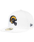 Фото #1 товара Men's White Los Angeles Rams Historic Omaha 59FIFTY Fitted Hat