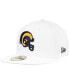 ფოტო #1 პროდუქტის Men's White Los Angeles Rams Historic Omaha 59FIFTY Fitted Hat