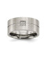 ფოტო #1 პროდუქტის Stainless Steel Brushed with CZ 10mm Flat Band Ring