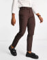 Фото #1 товара ASOS DESIGN slim tuxedo suit trousers in brown