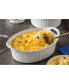 White 1.5-Qt. Oval Casserole with Glass Lid