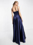 Фото #2 товара Little Mistress pleated maxi dress in navy