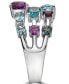 ფოტო #4 პროდუქტის EFFY® Multi-Gemstone Triple Row Statement Ring (3-3/4 ct. t.w.) in Sterling Silver