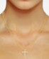 Фото #2 товара Macy's diamond Cross 18" Pendant Necklace (1/4 ct. t.w.) in 14k Gold-Plated Sterling Silver or Sterling Silver