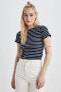 Футболка Defacto Fitted Stripe Short