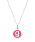 Фото #11 товара Auburn Jewelry mini Initial Pendant Necklace in Sterling Silver and Hot Pink Enamel, 16" + 2" Extender