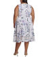 Фото #2 товара Plus Size Sleeveless Mesh-Hem Midi Dress