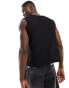 ASOS DESIGN vest in black wavey texture