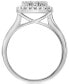 ფოტო #4 პროდუქტის Diamond Cushion Cushion Cluster Engagement Ring (3/4 ct. t.w.) in 14k White Gold