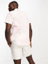 Фото #3 товара Hollister icon logo pocket patchwork stripes short sleeve shirt in pink