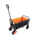 Mini Folding Wagon Garden Shopping Beach Cart (Black+Yellow+Brake)