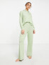 Фото #4 товара ASOS DESIGN lounge mix & match super soft wide leg trouser in sage