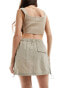 Sixth June co-ord mini skirt in beige