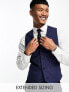 ASOS DESIGN super skinny suit waistcoat in navy micro texture