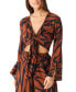 Фото #3 товара Women's Animal-Print Cotton Cover-Up Top