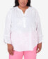 Фото #1 товара Plus Size Miami Beach Embroidered Floral Blouse