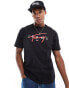 Tommy Jeans Signature Logo Crew Neck T-Shirt in Black