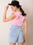 Фото #10 товара Женская блузка приталенного кроя с коротким рукавом фиолетовая Factory Price