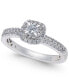 ფოტო #1 პროდუქტის Diamond Halo Engagement Ring (1/2 ct. t.w) in 14k White Gold
