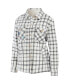 ფოტო #3 პროდუქტის Women's Oatmeal Seattle Kraken Plaid Button-Up Shirt Jacket