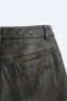 Фото #9 товара Кожаные шорты в винтажном стиле ZARA