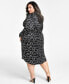 Фото #2 товара Платье женское Nina Parker модель "Trendy Plus Size Printed Satin Shirtdress"