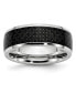 Фото #1 товара Cobalt Polished Black Carbon Fiber Inlay Wedding Band Ring