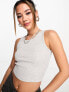 Фото #1 товара JJXX Fallon ribbed cropped vest top in light grey