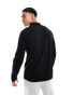 Фото #2 товара ASOS DESIGN long sleeve smart pique polo in black