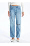 LCW Jeans Straight Fit Yırtık Detaylı Kadın Jean Pantolon