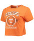 Фото #3 товара Women's Tennessee Orange Distressed Tennessee Volunteers Core Laurels Cropped T-shirt