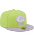 Бейсболка New Era мужская двухцветная Neon Green, Lavender Green Bay Packers Two-Tone Color Pack 9FIFTY Snapback Hat Neon Green, Lavender - фото #4