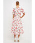 Фото #4 товара Women's Floral Print Linen Midi Dress