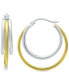 ფოტო #1 პროდუქტის Small Two-Tone Triple Hoop Earrings, 20mm, Created for Macy's