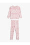 Фото #1 товара Pijama Takımı Yılbaşı Temalı Baskılı Uzun Kollu 2 Parça