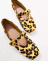 ASOS DESIGN Luxe Premium Leather Mary Jane ballet in Leopard