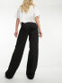 Stradivarius tailored straight leg trouser in black