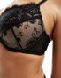 Фото #4 товара Hunkemoller Valentines satin and lace padded push up bra in black