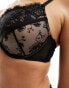 Фото #2 товара Hunkemoller satin and lace padded push up bra in black