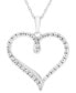 ფოტო #1 პროდუქტის Diamond Heart 18" Pendant Necklace (1/4 ct. t.w.)