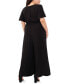 ფოტო #2 პროდუქტის Plus Size Smocked Tie-Waist Jumpsuit